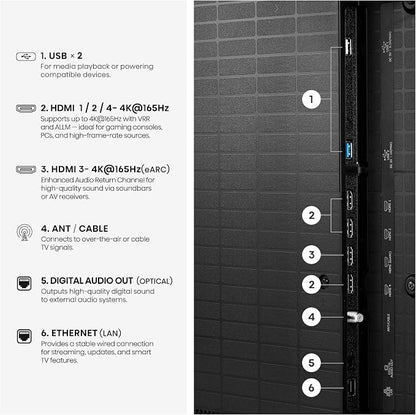 Hisense 55" U7 Mini-LED ULED 4K UHD Best Premium Gaming Google Smart TV (55U7SG, 2026 NEW) - Hi-QLED, Native 165Hz, VRR 330, HDR10+, Dolby Vision IQ·Atmos, IMAX Enhanced, Anti-Reflection, 2.1.2 Ch