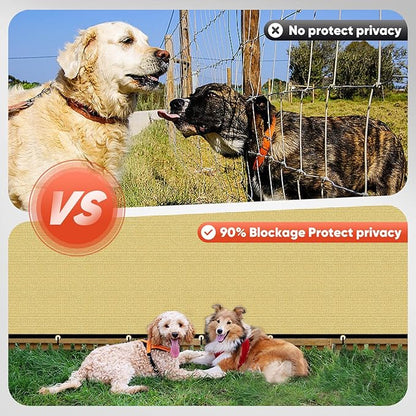 Fence Privacy Screen Custom Size 6'X44' with 90% Blockage Durable 170 GSM Mesh Cover Shade Net for Patio, Porch, Backyard, Balcony, and Pool Deck Sand
