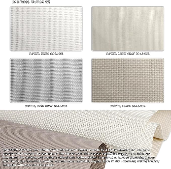 HILADUO Customized Solar Screen Roller Shade Blinds with Remote-Controlled Motorized Operation, Moderate Visibility Fabric, Made in The USA