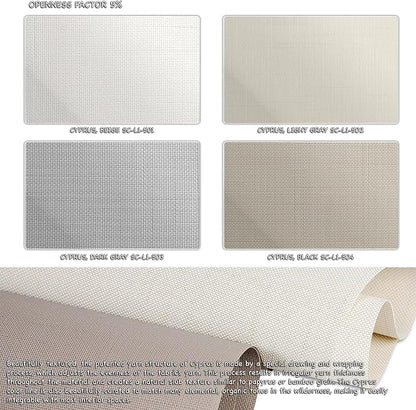 HILADUO Customized Solar Screen Roller Shade Blinds with Remote-Controlled Motorized Operation, Moderate Visibility Fabric, Made in The USA