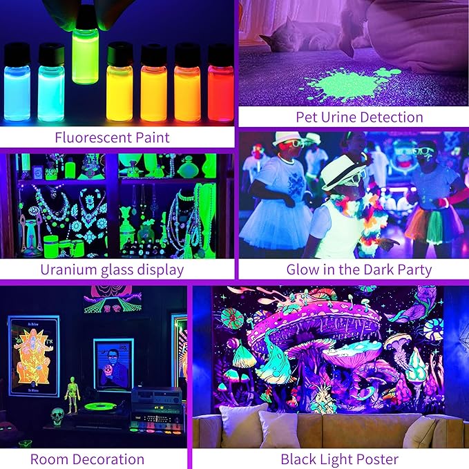 YQNLIFA Black Light Bar, 15W 1FT Magnetic LED Black Lights with 5FT Cord, Portable Blacklights for Glow Party, Fluorescent Poster, Body Paint, Halloween Decorations, Room, Stage Lighting, 2 Pack