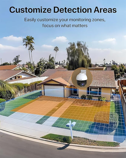 Tenda 5MP QHD Outdoor Pan/Tilt Wi-Fi Security Camera, 360° Full Coverage, Color Night Vision, AI Human/Vehicle/Motion Detection, 2-Way Talk, IP65, WiFi 6,24/7 Plug-in Guard for Your Yard (CH7 2.0)
