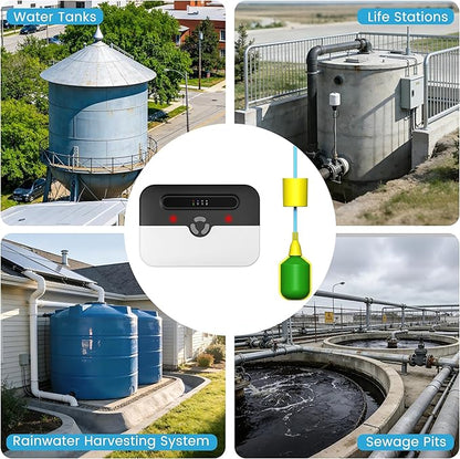 Smart WiFi Sump Pump Alarm with Phone Alert, High/Low Water Level Monitor, Water Leak Detector with Backup Battery, 110dB Siren, LED Flash & 10ft Float Switch for Basement Septic Tank(Z7Pro)