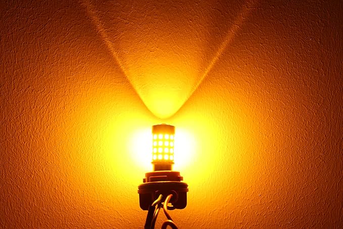 Alla Lighting 1000Lm 51-SMD Extremely Super Bright Amber Yellow BAY15D 7528 2357NA 1157 LED Bulbs High Power 2835 Chipsets LED Lights Lamps Replacement