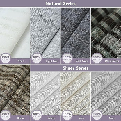 Graywind Custom Natural Roman Shades Blinds Plain Fold for Doors Bedroom (Fabric Samples)
