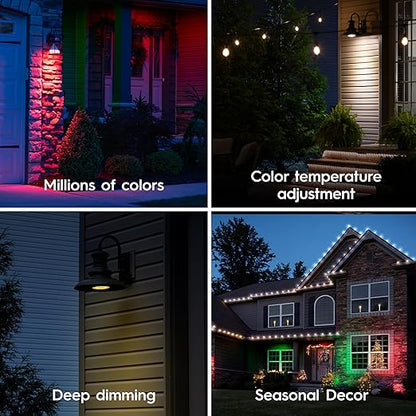 GE Cync PAR38 Smart LED Light Bulb, Color Changing Outdoor Floodlight, Compatible with Alexa and Google Home (4-Pack)