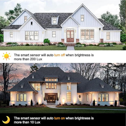 PARTPHONER Modern Outdoor Light Fixtures Dusk to Dawn Outdoor Lighting 2 Pack, 15" Exterior Wall Sconce Waterproof Outside Porch Light for House with Water Glass for Garage Doorway Silver