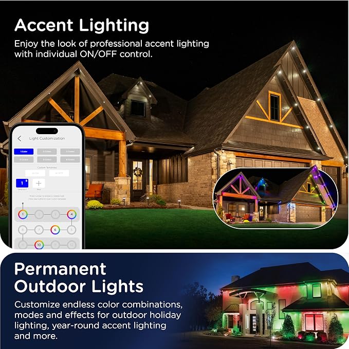 Enbrighten Eternity Permanent Outdoor Lights, 32 Lights, Smart, 50ft (Pack of 2)