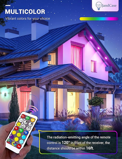 JandCase BR30 Color Changing Flood Lights, RGB+Warm+Cool White LED Recessed Light Bulb, 12W(100W Equivalent), 1050lm, Remote Control, Dimmable Multi-color Can Light Bulbs for Ceiling, E26 Base, 6 Pack