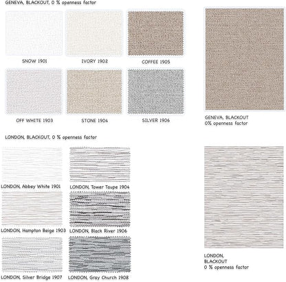 HILADUO Custom Motorized Blackout Roller Shades – Smart Electric Blinds Work with Apple Home, Alexa & Google Home – 100% Light Blocking Thermal for Bedroom (20"-105" Width)