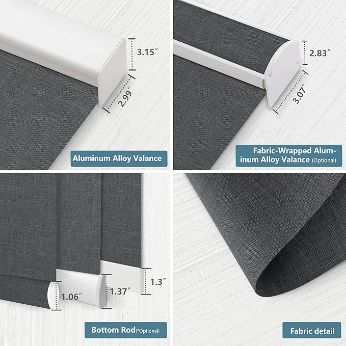Bringnox Motorized Blinds with Remote,100% Blackout Smart Roller Blinds Compatible with Google Home and Alexa Via HUB,and Motorized Window Blinds Customized