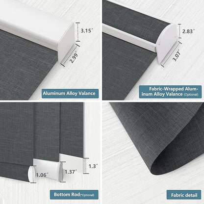 Bringnox Motorized Blinds with Remote,100% Blackout Smart Roller Blinds Compatible with Google Home and Alexa Via HUB,and Motorized Window Blinds Customized
