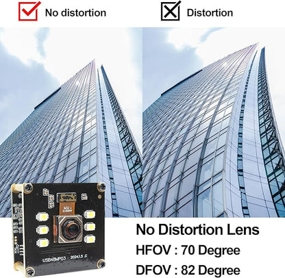 MMlove 48MP USB Camera Module 4K 30FPS Color Night Vision High Speed Autofocus Webcam Lightburn Camera 70° Viewing Angle Industrial Security Webcam for Face Recognition Streaming,PC/Laptop