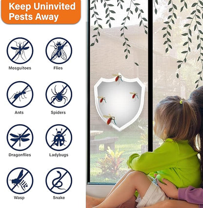 Magnetic Screen Door，Screen Door Mesh，Keep Bugs Out, Heavy-Duty Mesh Curtain,Pet and Kid Friendly, Works with Front Doors, Sliding Doors