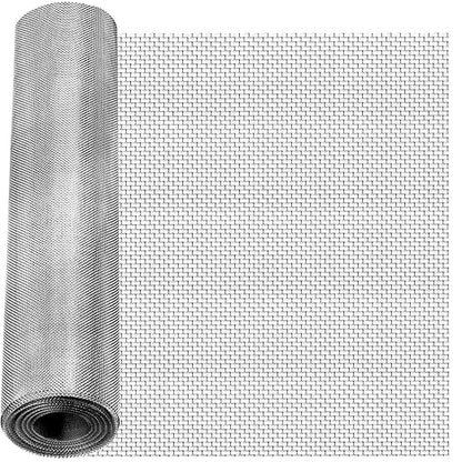 1 Roll 20 Mesh Metal Mesh Screen - Wire Mesh Roll, 16" X144" (16" X12Ft).Sturdy, Thick,and Heavy Duty Rustproof Metal Mesh for Security Fencing, Vent Covers, Animal Enclosures, HVAC, DIY Projects