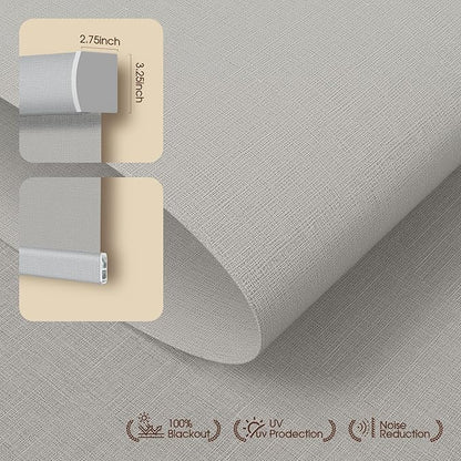 Motorized Blinds with Remote, Light Filtering Roller Shades for Indoor Windows, Smart Automatic Blinds Compatible with Alexa/Homekit/Google, Custom Size (Light Filtering-TexturaLux Grey)