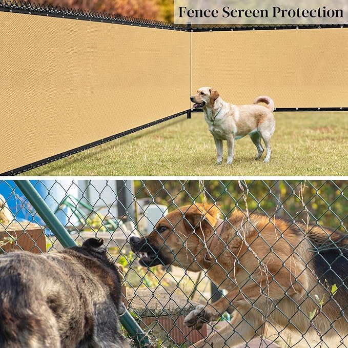 Winpull Privacy Fence Screen 4FT x 50FT, Heavy Duty 170GSM HDPE Fence Screen Privacy Mesh for Chain Link & Wood Fence, 95% Privacy Screen for Backyard Patio Balcony, Reinforced Edges & Grommets