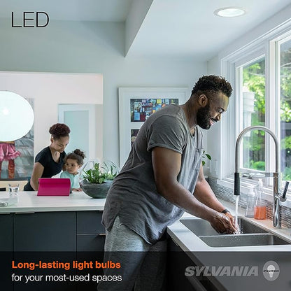 Sylvania Flood BR30 LED Light Bulb, 65W : 9W, Dimmable, 22 Year, 800 Lumens, 5000K, Daylight - 2 Pack (40461)