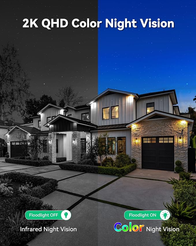 SYMYNELEC 2.4/5GHz Solar Security Cameras Wireless Outdoor, 100% Wire-Free
