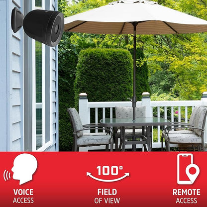 Energizer Smart Outdoor 1080P Security Camera with 2-Way Audio, Night Vision, Instant Alerts, Cloud Storage, Remote Access, Voice Control Compatible with Alexa & Google Assistant, Black