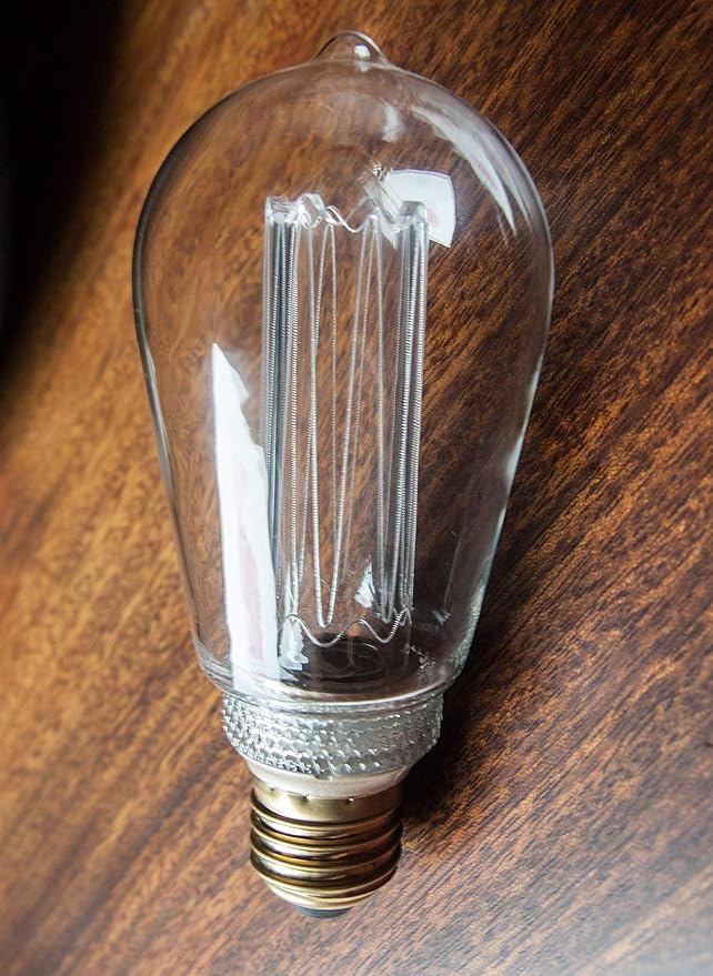 Vintage Edison Light Bulb, Decorative Dimmable LED Bulb, 3.5W Low Lumen Eye-Caring Soft Dim Lighting for Mood(Not Daylight White), Virtual Squirrel Cage Filament, E26 Medium Base, Clear RN ST64