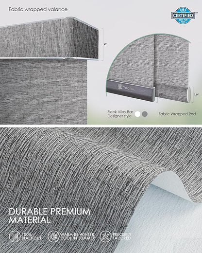 Yoolax Custom XL Smart Sliding Door Blinds, Motorized Sliding Panel Blinds Compatible with Alexa, Blackout Vertical Blinds for Glass Doors, Patio Doors, Closet Doors, Canyon Grey