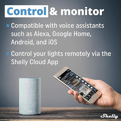 Shelly Plus Wall Dimmer UL | WiFi Smart Wall Dimmer Switch | Home Automation | Bluetooth Gateway | Compatible with Alexa, Home Assistant & Google | No Hub Required | Dimmable Lights (2 Pack)