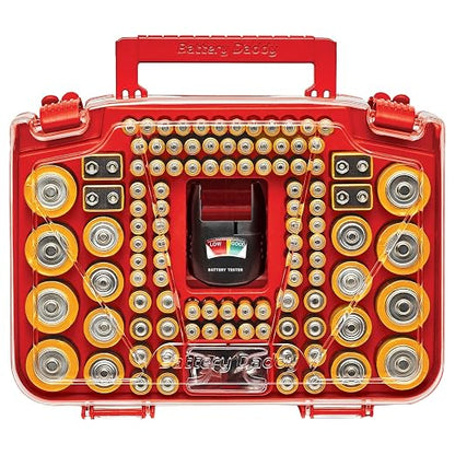 Ontel Battery Daddy Smart - Battery Organizer Storage Case with Tester, Stores & Protects Up to 150 Batteries, Clear Locking Lid, As Seen On TV, Smart - 150 Batteries (BADAS-MC4)