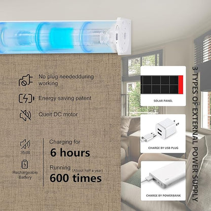 Bringnox Motorized Blinds with Remote,100% Blackout Smart Roller Blinds Compatible with Apple Homekit Google Home and Alexa Via HUB,and Customized (Vigor Wheat-09)