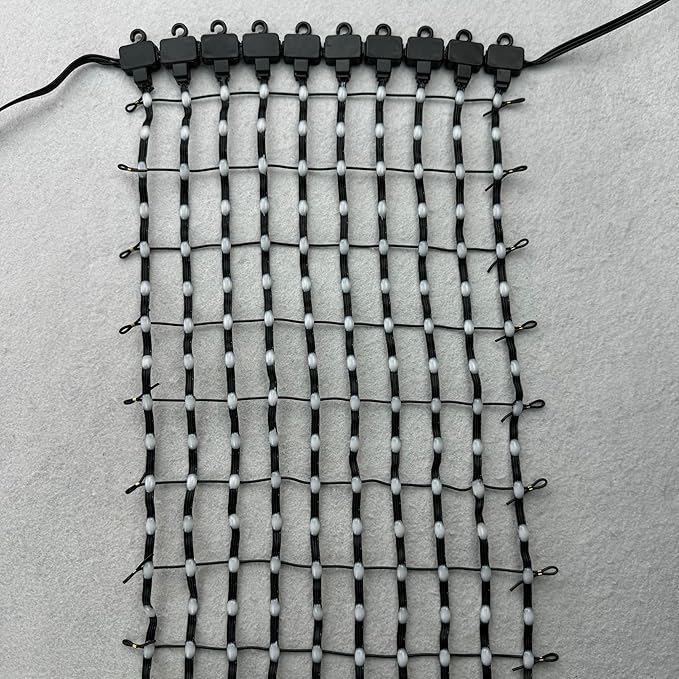 DC12V 25mm Pitch Black Wire Addressable RGB Smart LED Pebble/Seed Flexible Matrix Grid Screen Lights P67 10 Pixels(25cm) Wide(10 Pixel X 40 Pixel)