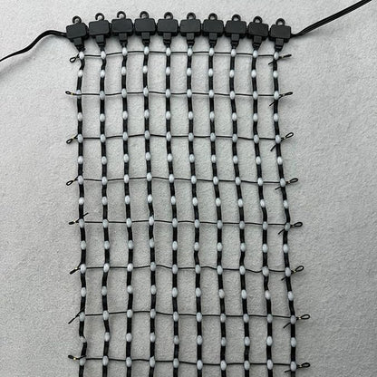 DC12V 25mm Pitch Black Wire Addressable RGB Smart LED Pebble/Seed Flexible Matrix Grid Screen Lights P67 10 Pixels(25cm) Wide(10 Pixel X 80 Pixel)