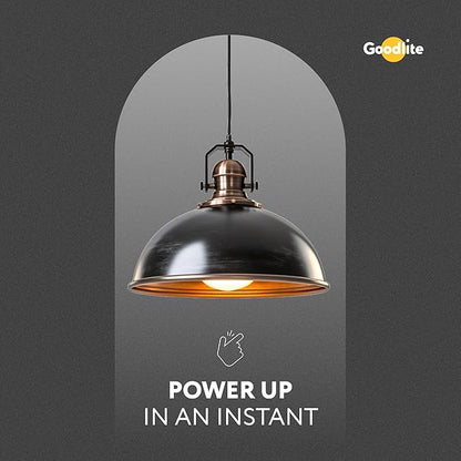 Goodlite A19 LED Bulb, 5 Color Selectable 3000K-3500K-4100K-5000K-6500K, 450 Lumens, 6W (40W Equivalent), High CRI, 5% Dimmable, UL Listed, Enclosed Fixtures & Damp Rated, 15,000 Hrs. 50ct (G-10880)