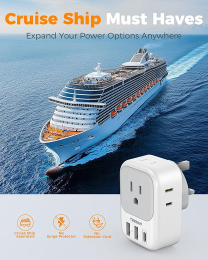 TESSAN UK Adapters for Travel, Type G Adaptor, 2 Pack