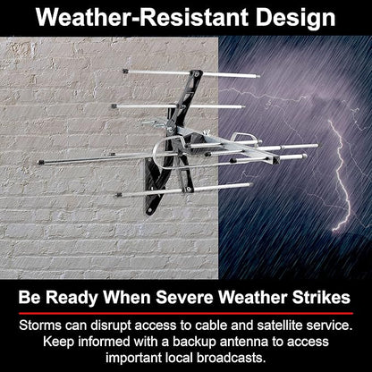 UltraPro Outdoor HD Digital, Long Range Smart TV Antenna, Supports 4K 1080P HD VHF UHF, J Mount Included for Attic or Outdoor, Weather Resistant, 65000 (Pack of 3)