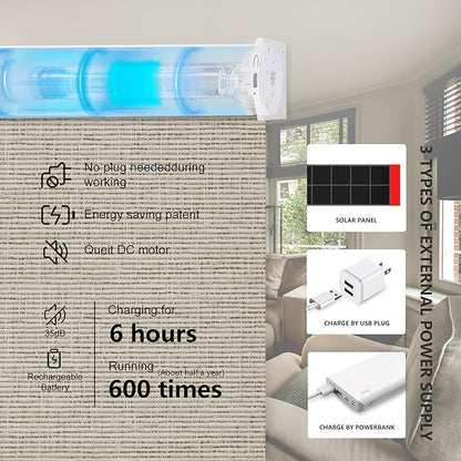 Bringnox Motorized Blinds with Remote,100% Blackout Smart Roller Blinds Compatible with Apple Homekit Google Home and Alexa Via HUB,and Customized (Safari Biscuit-20)