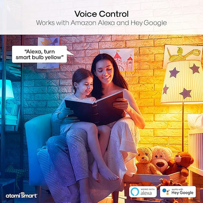 Atomi Smart Color Changing Light Bulb & Smart LED Bulb (2500K-9000K), Dimmable 60W Eq, | WiFi Control with iOS and Android App, Voice Control with Alexa, Google Great Color Lights for Bedroom