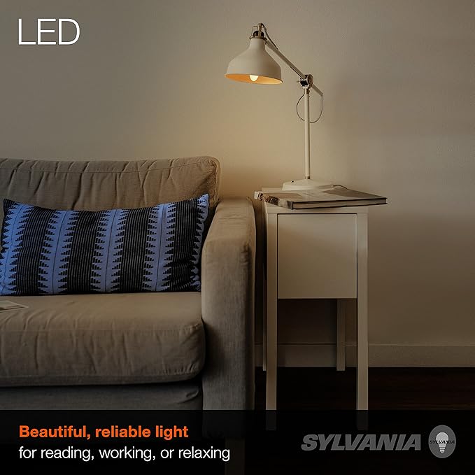 Sylvania ECO LED B10 Light Bulb, 60W = 3.5W, 7 Year, Dimmable, Candelabra Base, 450 Lumens, Clear, 5000K, Daylight – 18 Pack (41266)