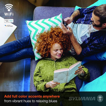 SYLVANIA Wifi LED Smart Strip Light Expansion Kit, 6.5ft, Indoor, Full Color & Adjustable White, Compatible with Alexa and Google Home Only - 1 Pack (75705)