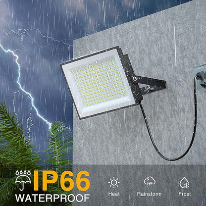Onforu 300W Flood Lights Outdoor,30000lm Bright LED Work Light with Plug,Daylight White LED Stadium Lighrs,IP66 Waterproof Security Yard Lights for Yard Garage Stadium 2 Pack