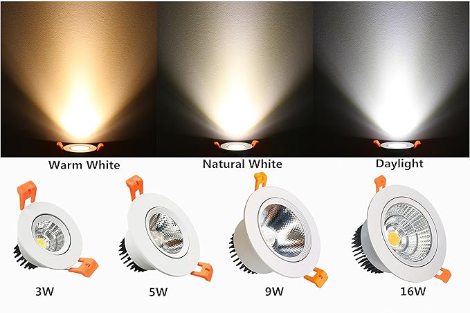 LightingWill 2inch LED Dimmable Downlight, 3W COB Recessed Ceiling Light, Natural White 4000K-4500K, CRI80, 25W 220LM Halogen Bulbs Equivalent, White (10 Pack)