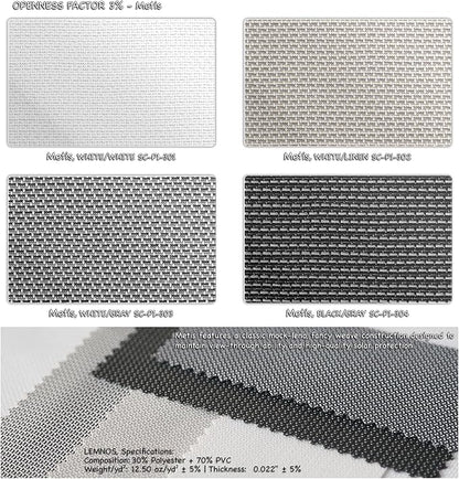 HILADUO Customized Solar Screen Roller Shade Blinds with Remote-Controlled Motorized Operation, Low Visibility, Made in The USA