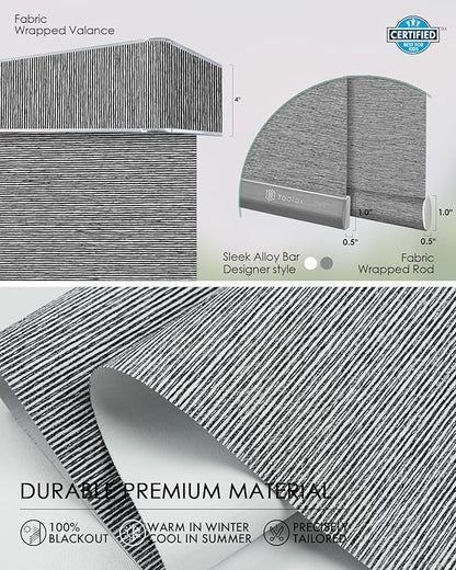Yoolax Custom XL Smart Sliding Door Blinds, Motorized Sliding Panel Blinds Compatible with Alexa Google Home, Blackout Vertical Blinds for Glass Doors, Patio Doors, Closet Doors, Basalt Stripe Black