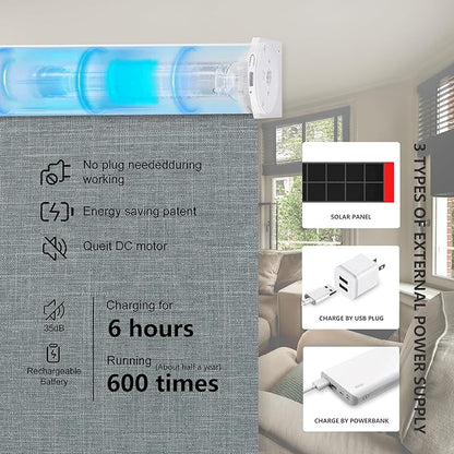 Bringnox Motorized Blinds with Remote,100% Blackout Smart Roller Blinds Compatible with Google Home and Alexa Via HUB,and Motorized Window Blinds Customized