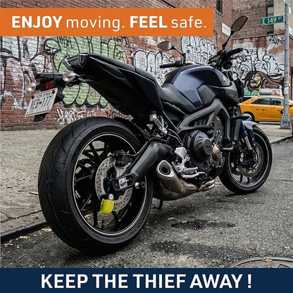 URBAN UR6 Hi-Tech Motorcycle Disc Lock with Smart Alarm | Best Value | 120dB, LED, Warning, A+ Sensitivity, Truly Waterproof, Long-Life CR2 Battery, Carried Locked, Bike Anti Theft Wheel Brake Locks