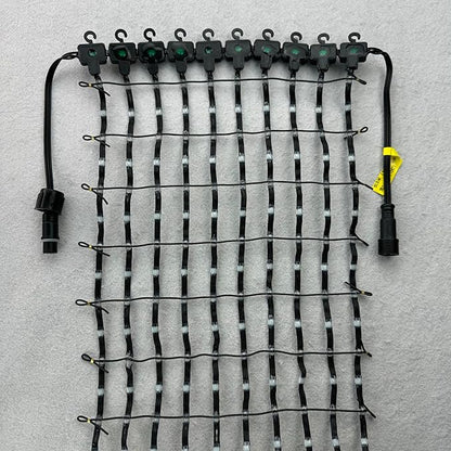 DC12V 25mm Pitch Black Wire Addressable RGB Smart LED Pebble/Seed Flexible Matrix Grid Screen Lights P67 10 Pixels(25cm) Wide(10 Pixel X 120 Pixel)