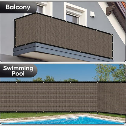8'X84' Privacy Screen Fence 90% Blockage Heavy Duty Fencing Mesh Shade Net Cover for Wall Garden Yard Backyard Brown (We Make Customized)