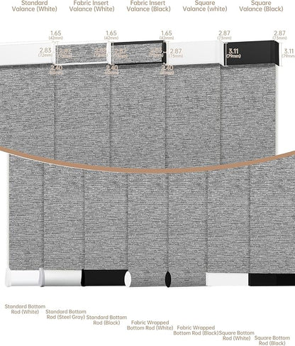 Kincmo Motorized Blinds with Remote, Light Filtering Roller Shades Work with Apple Homekit,Alexa,Google Home, Custom Electric Blinds with App,Voice Control (75% Blackout Aqua Waves Grey)