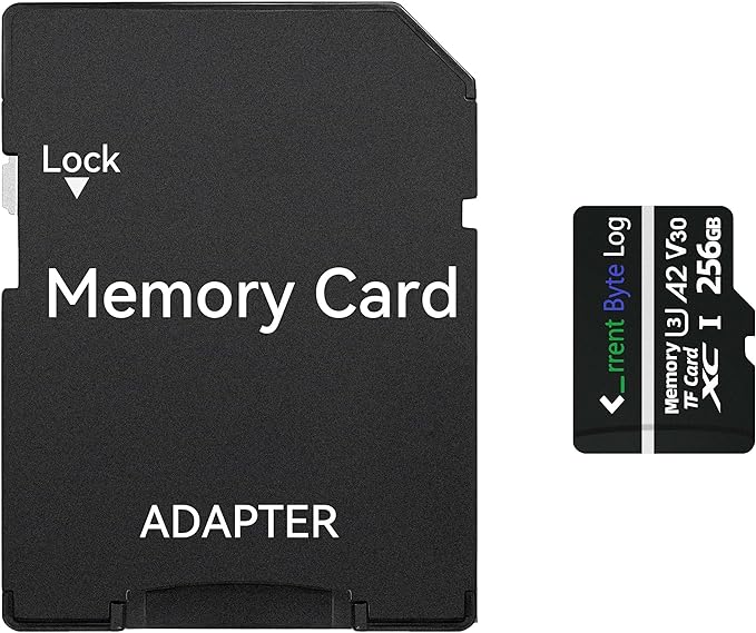 1 x 256GB Micro SD Card with Adapter, V30, A2, U3, UHS-I, C10 | 4k Drones, Dash Cams, Security Cameras, Phones, Cameras