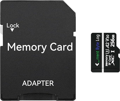 1 x 256GB Micro SD Card with Adapter, V30, A2, U3, UHS-I, C10 | 4k Drones, Dash Cams, Security Cameras, Phones, Cameras