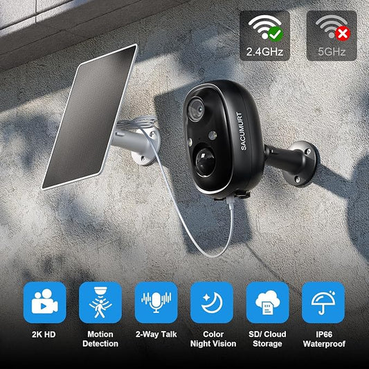 WiFi Cameras for Home Security, Solar Powered Security Cameras Wireless Outdoor, Outdoor Camera Wireless,Works with Alexa & Google Home, Free Cloud Storage(Need Apply) 4-Pack